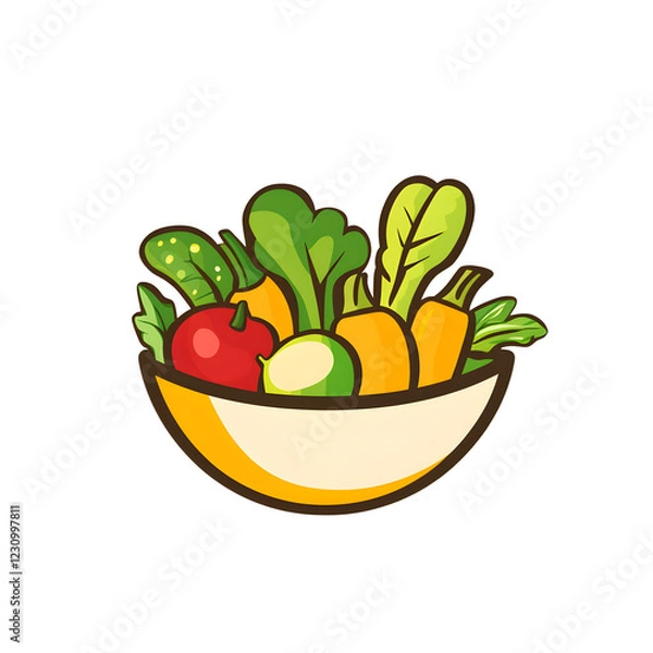 Obraz Logo featuring a fresh salad bowl with vegetables
