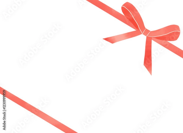 Fototapeta 赤いリボンのラッピング　フレーム