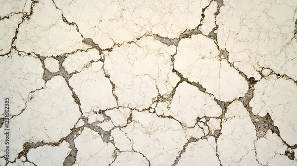 Fototapeta Cracked White Surface Texture Showing Extensive Damage