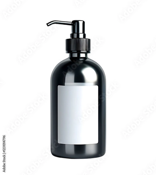 Obraz Modern Black Dispenser Bottle With Blank Label for Branding or Design