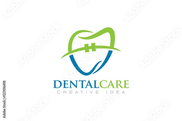 Obraz Creative Dental Concept Logo Design Template