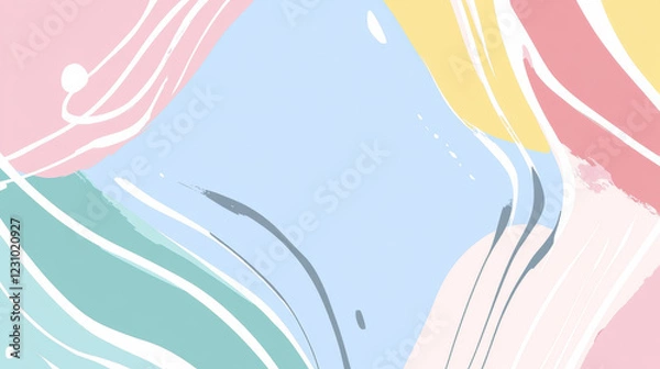 Fototapeta Pastel abstract background with flowing shapes