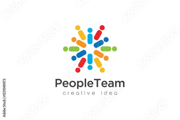 Obraz Creative Teamwork Concept Logo Design Template
