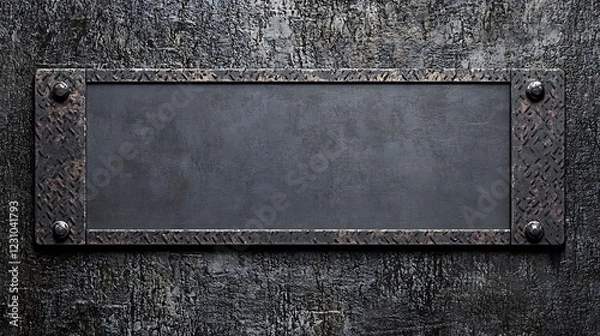 Fototapeta Rustic Metal Rectangular Sign Blank Template