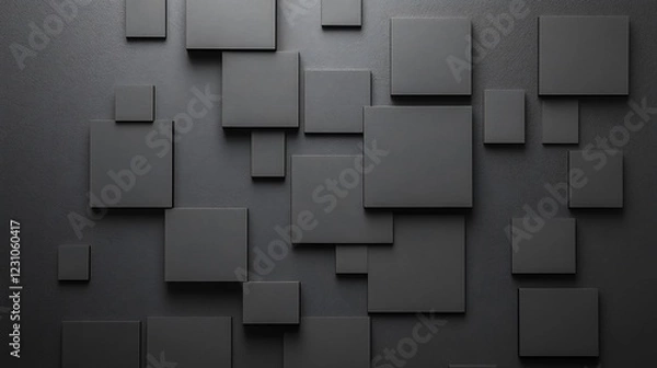 Fototapeta Abstract Grey Square Geometric Wall Art Design