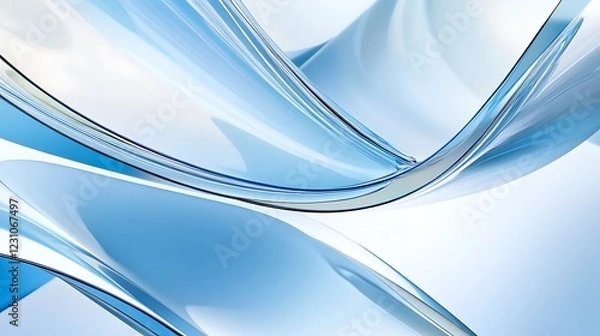 Fototapeta Abstract Blue Glass Swirls Design Artwork