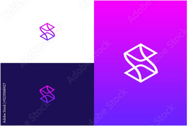 Obraz LUXURY GEOMETRIC LETTER S LOGO