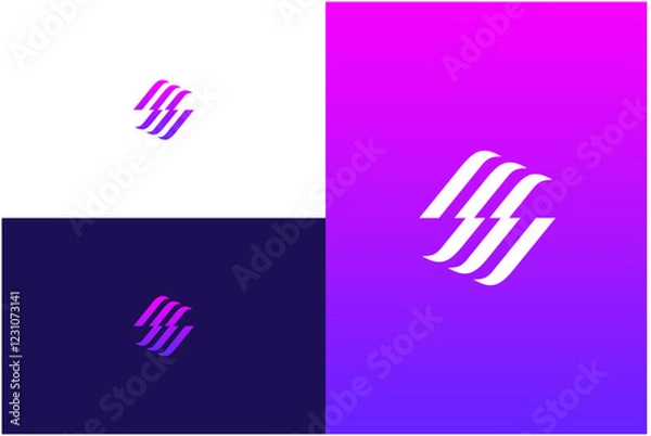 Obraz LUXURY GEOMETRIC LETTER S LOGO