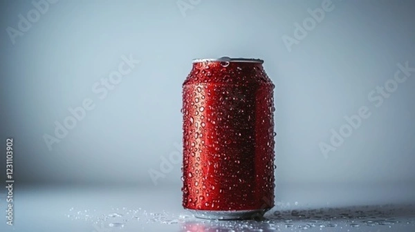 Fototapeta Refreshing soda can minimalist setting beverage photography studio environment close-up view liquid culture