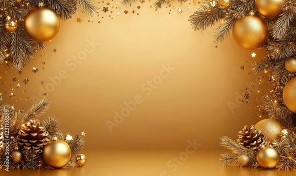 Fototapeta Shimmering baubles and sparkling lights create a joyful atmosphere.