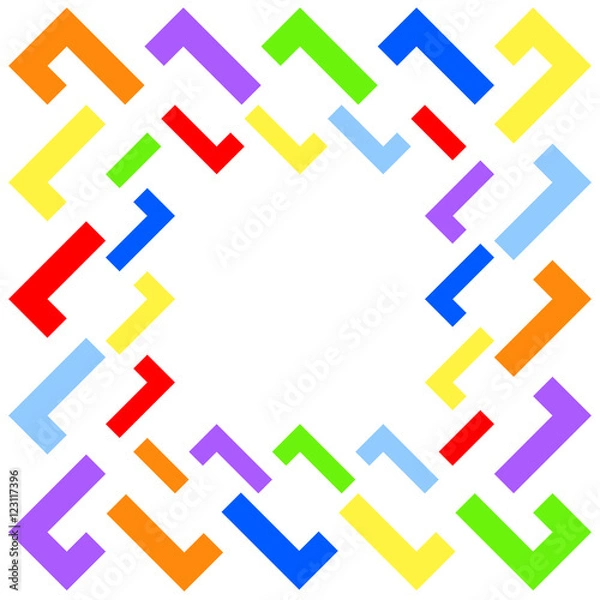 Fototapeta Bright frame of geometric shapes, Decorations vector illustration