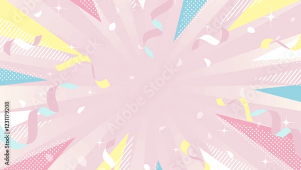 Fototapeta キャンペーン等につかえる春のポップフレーム