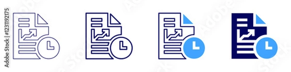 Fototapeta Business analysis icon in 4 different styles. Thin Line, Line, Bold, and Bold Line. Duotone style. Editable stroke