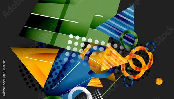 Obraz Creative triangles and circles composition