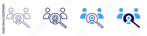 Fototapeta Search user icon in 4 different styles. Thin Line, Line, Bold, and Bold Line. Duotone style. Editable stroke