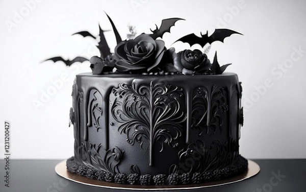 Fototapeta ゴシックなデコレーションのホールケーキ