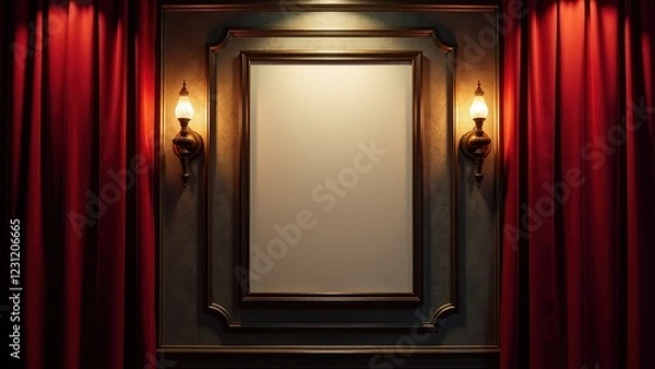 Obraz Authentic-looking vintage movie theater posters for movies in theater, with worn-out edges.