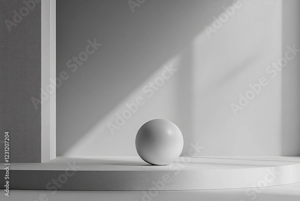 Fototapeta Minimalistic shapes in a monochromatic palette, focusing on simplicity and balance, creating a calm and serene visual experience