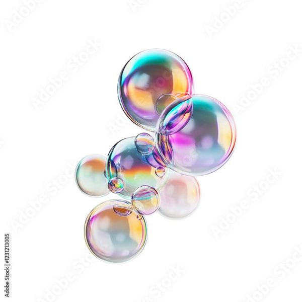 Obraz soap bubbles on a white background