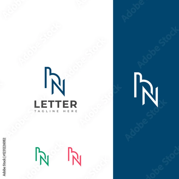 Fototapeta Creative HN, NH letter logo design 