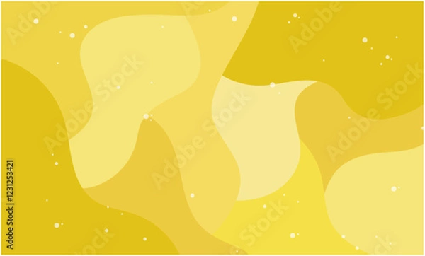 Fototapeta 黄色の曲線を使った抽象的模様の背景　ベクター
