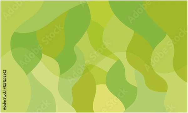 Fototapeta 曲線を使ったの緑の抽象イメージ背景　ベクター