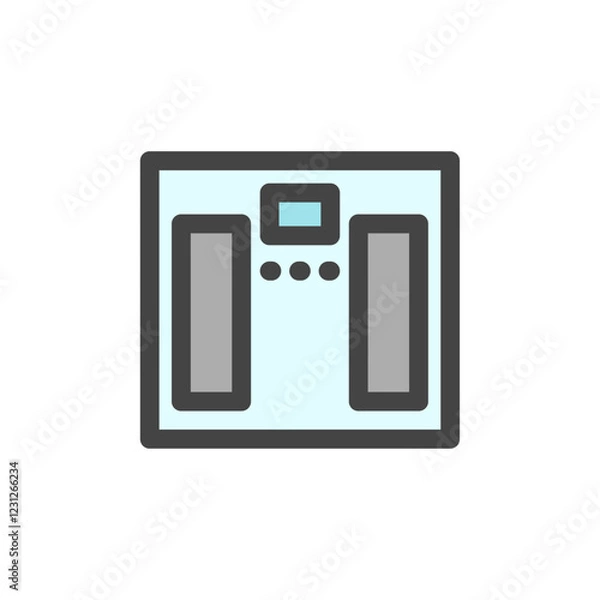 Fototapeta カラー日用品家電関連の単品アイコン　体重計