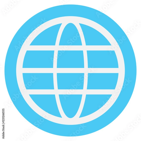 Obraz Blue internet globe mark icon vector