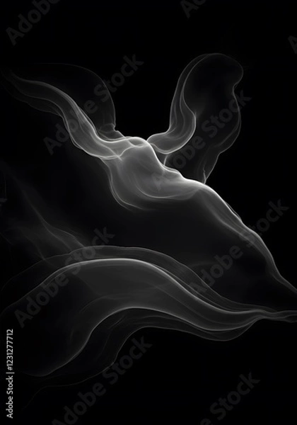 Fototapeta abstract black dynamic fluid simulation wallpaper generative ai