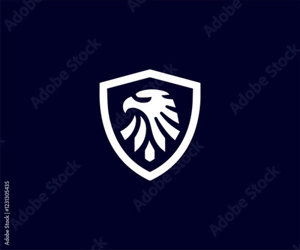 Fototapeta Eagle shield logo icon vector design template. Shield vector icon.