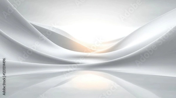 Obraz abstract futuristic landscape smooth curves high key lighting modernism