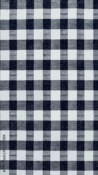 Fototapeta Classic black and white plaid pattern fabric used for various textile projects and home decor