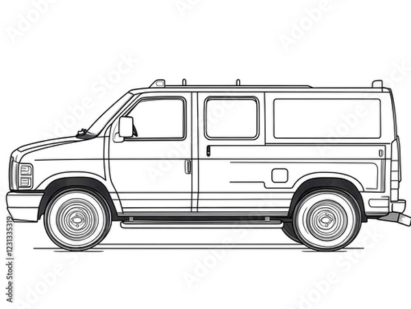 Obraz Professional Utility Vehicle Line Art for Kids Coloring Activity