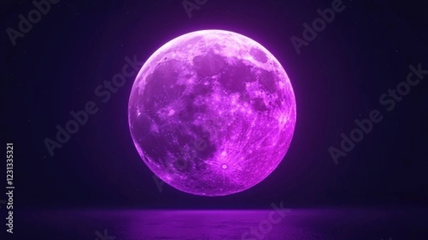 Obraz Ethereal purple moon illuminating a tranquil night sky
