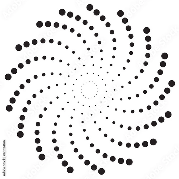 Obraz Dots spiral background. Ink drops. Abstract vector object