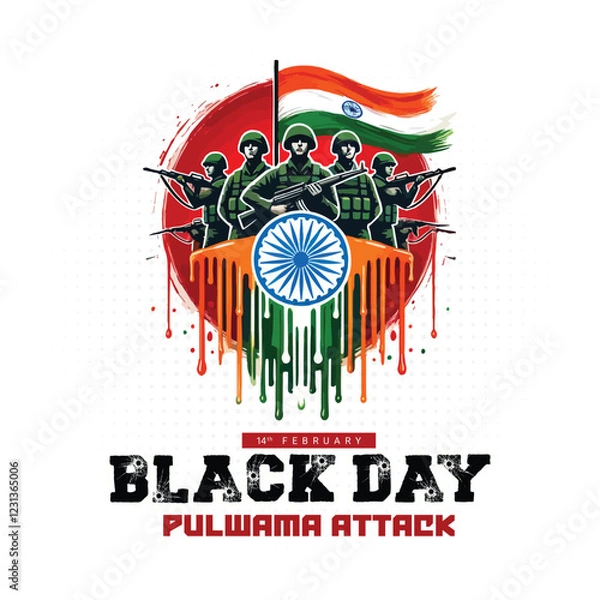 Obraz Remember our heroes of the Pulwama Attack tribute a black day in India Social Media Post banner
