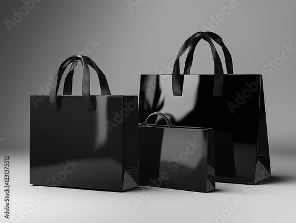 Fototapeta shopping gift black bags 