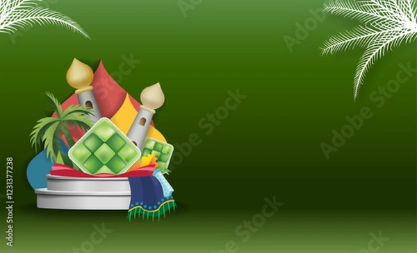 Obraz Illustration of a banner template for the month of Ramadan and Eid