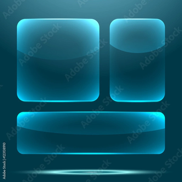 Obraz Transparent glass blue button set