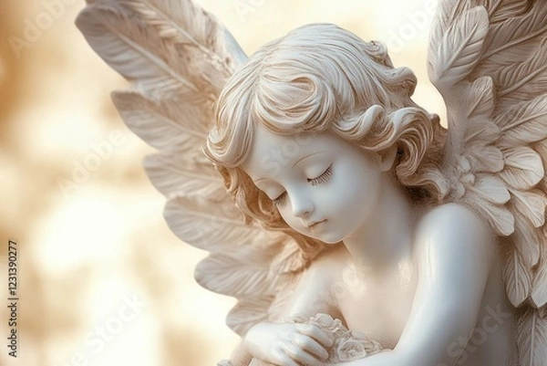 Obraz Delicate Porcelain Angel with Feathered Wings