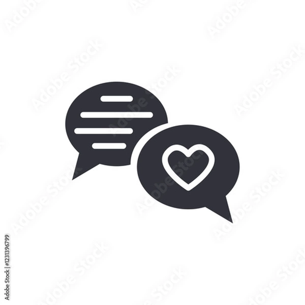 Fototapeta Social media chat solid icons, minimalist vector illustration ,simple transparent graphic element .Isolated on white background