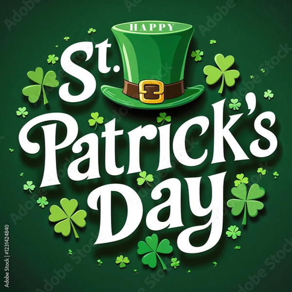 Obraz St. Patrick's Day Backdrop Filled with Lush Green Shamrocks and Clovers