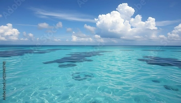 Obraz Tranquil Turquoise Waters Under a Summer Sky