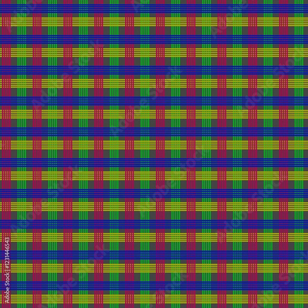 Obraz Colorful Plaid Pattern, Geometric Plaid Design