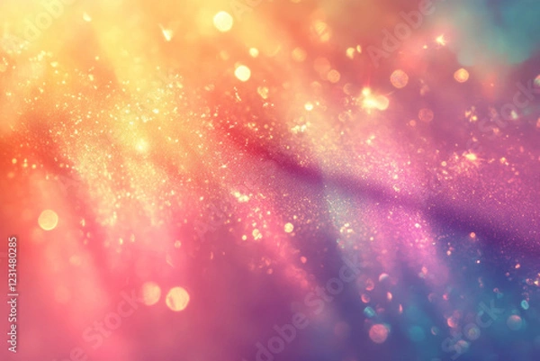 Fototapeta Abstract blurry lights on a dark background.