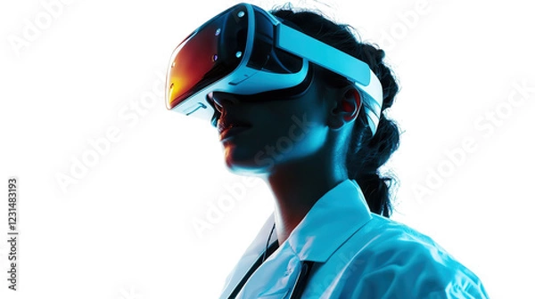 Obraz Innovative technology enables virtual reality exploration in modern research lab setting