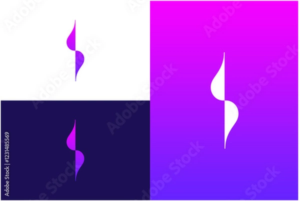 Obraz LUXURY GEOMETRIC LETTER S LOGO