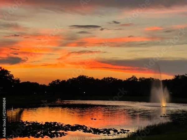 Obraz sunset over lake