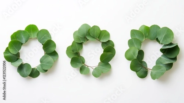 Fototapeta Set of Round Colorful Plates Arranged Neatly on a Wooden Table for a Charming Dining Experience