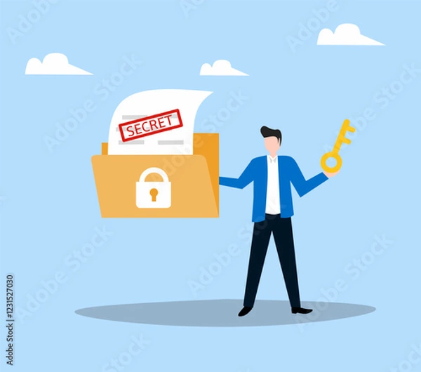 Fototapeta businessman with a briefcase secret and confidental file